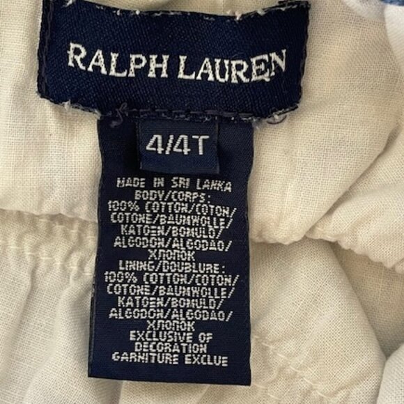Ralph Lauren Blue Label Blue White Floral Ruffle Sundress 4T - Picture 10 of 15
